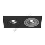 Встраиваемый светильник Lightstar i5270709 INTERO 16 Double QUADRO  Черный,Серый, 220V GU10 50W