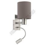 96481 Бра PASTERI cо светод. подсветкой для чтения, 1х40W(E27), 1х3,5W(LED), L150, H380, A195, сталь